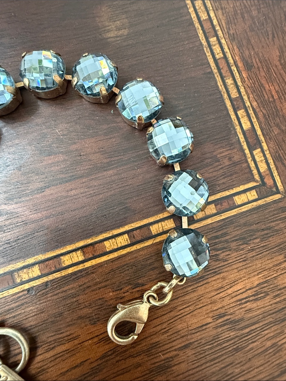 Mariana Denim Blue Crystal Bracelet with Rose Gold Tone Heart Charm - Picture 4 of 5